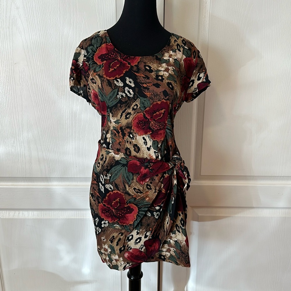 VTG TIE FRONT TROPICAL VACATION DRESS